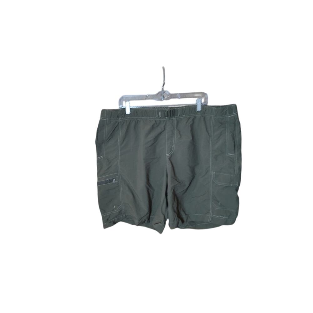 Columbia Army Green Gorpcore Utility Cargo Swim Trunk Men XXL